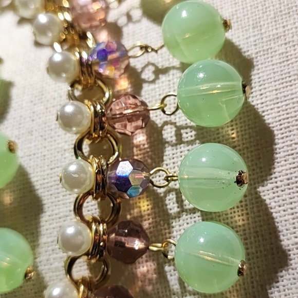 Set of Faux Jade Beads Pearls Bracelet and Necklace Vintage Amethyst Purple EUC - Picture 15 of 15